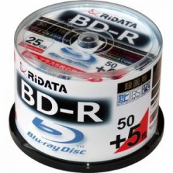 RiDATA BDR130PW4X50+5SPC 一回録画用BD-R ワイドプリントレーベルディスク 1～4倍速 25GB 50+5枚スピンドルケース