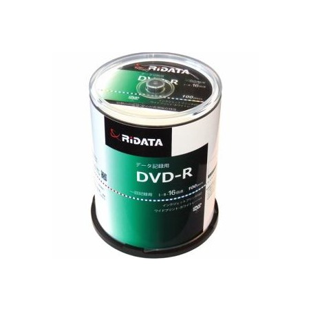 RiDATA DR47GB.PW100RDC 一回記録用DVD-R ワイドプリントレーベルディスク 1～16倍速 4.7GB 100枚スピンドルケース